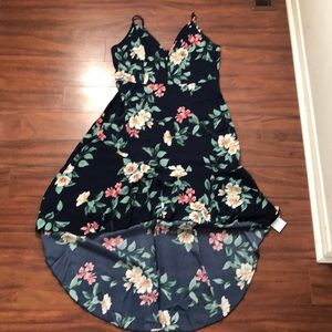Floral print high low dress